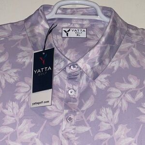 YATTA GOLF LAVENDER FLORAL POLO SHIRT XL NWT